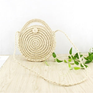 Chic Woven Rattan Hand Bag