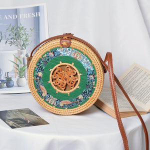 best round rattan bag