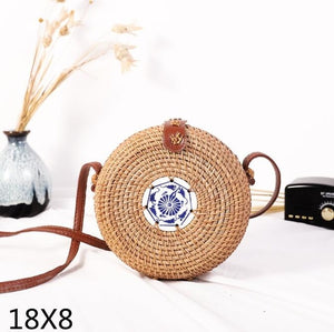 best round rattan bag