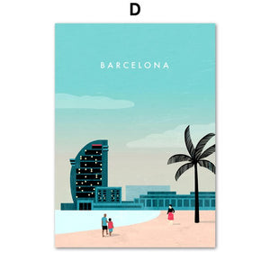 Barcelona Silhouette Poster